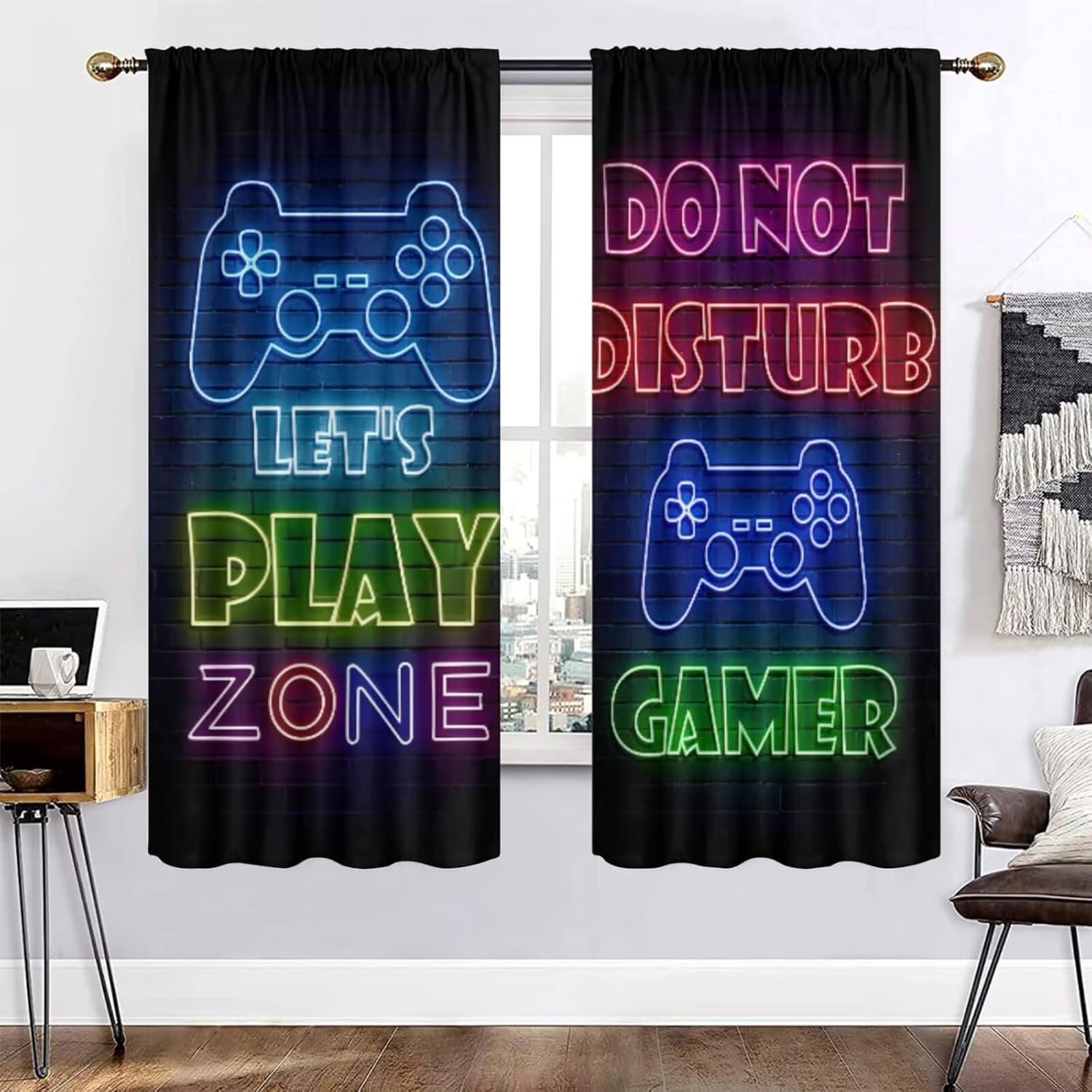 Retro Gaming Zone - Oyun Oyuncu Perdesi Perdeler Karartma Pencere