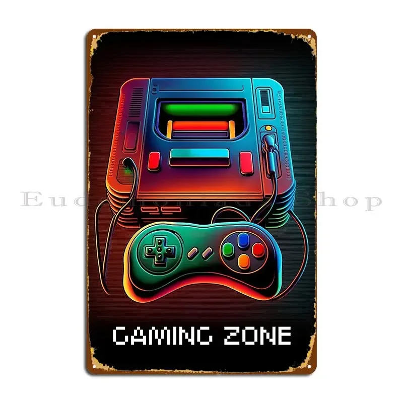 Retro Gaming Zone - Retro Oyun Bölgesi Metal Tabela Posteri