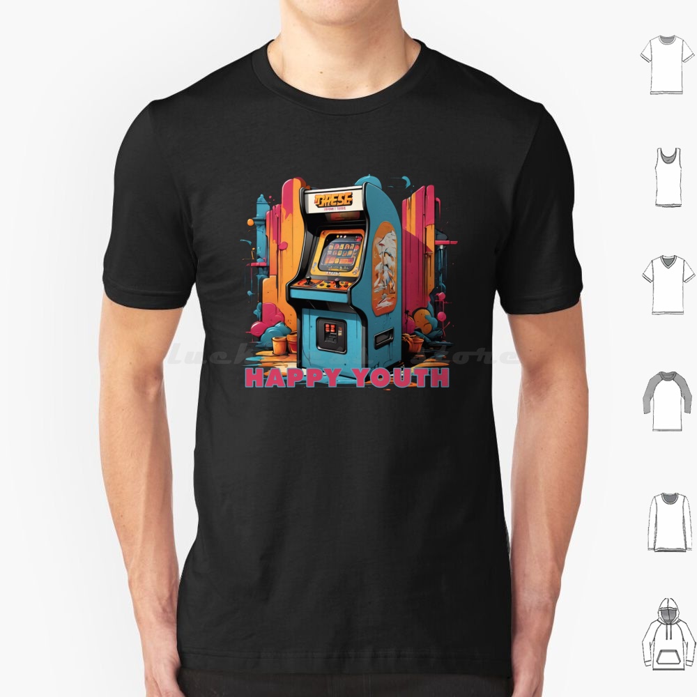 Retro Gaming Gamestop - Mutlu Gençlik-Arcade Tişörtü Erkek Kadın Çocuk