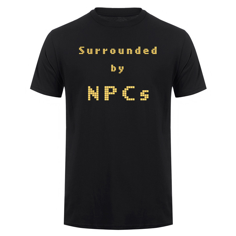 Retro Gaming Meme - Komik NPC'lerle Çevreli T Shirt Erkekler