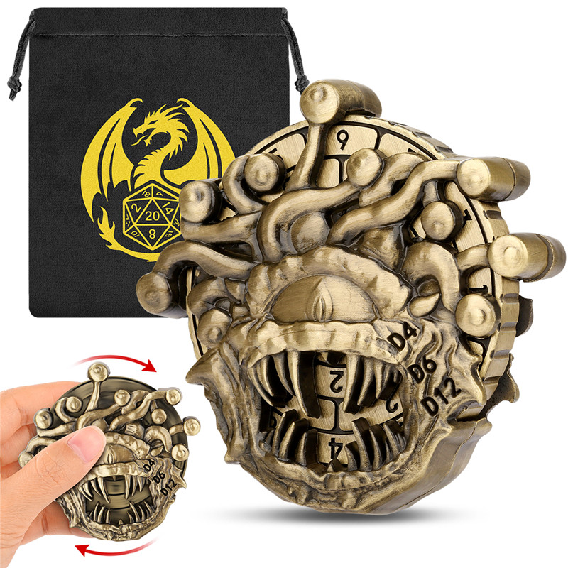 Retro Gaming Gifts - Retro Beholder Şeklinde Metal Zar Döndürücü