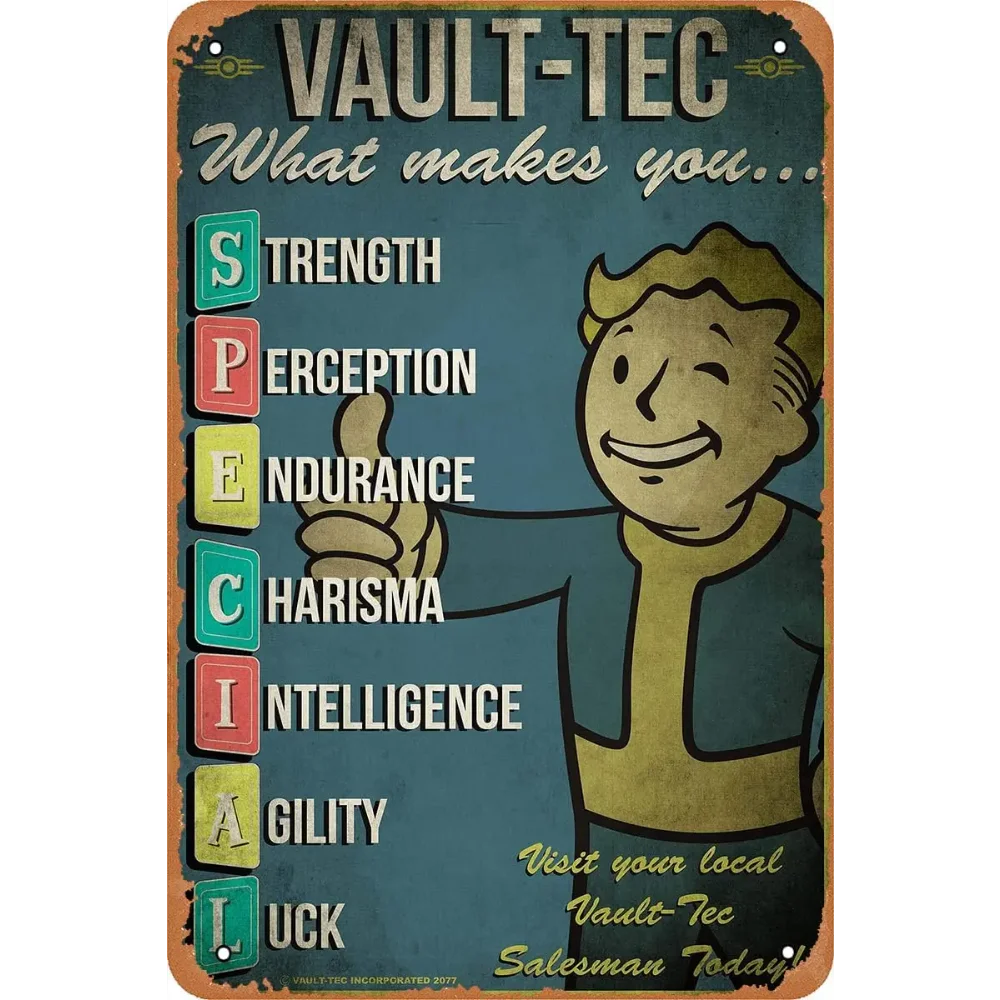 Retro Gaming Vault - RetroGameDecor V-Vault Tec Metal Poster -