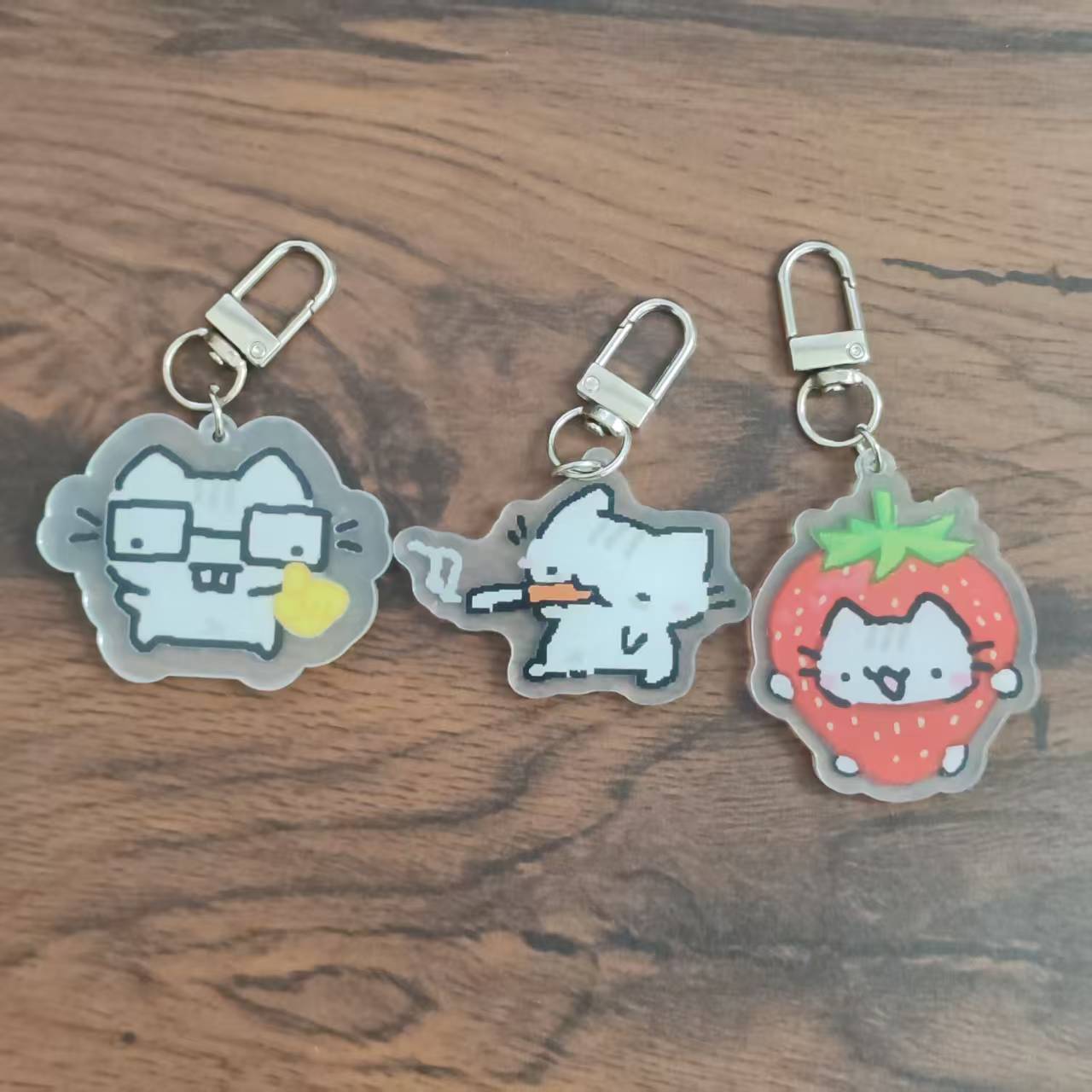 Retro Gaming Gifts - 2d Düz Pikselli Kedi Anahtarlık -